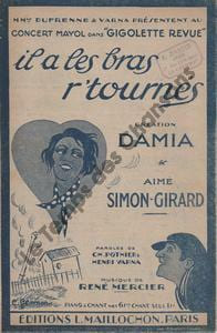 Partition de la chanson : Il a les bras r'tournés      Gigolette  Concert Mayol