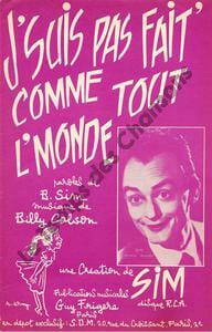 Partition de la chanson : J'suis pas fait comme tout le monde