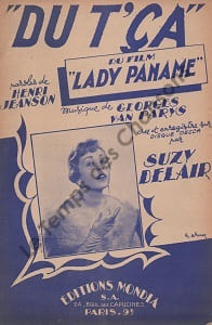 Partition de la chanson : Du "T'ça" Lady Paname
