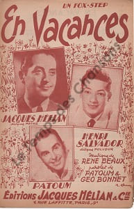 Partition de la chanson : En vacances