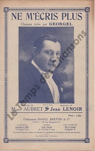 Partition de la chanson : Ne m'écris plus . Georgel - Lenoir Jean - Aubret Maurice