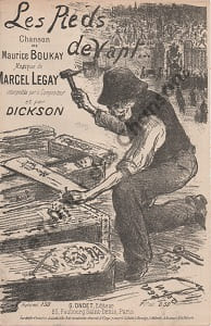 Partition de la chanson : Pieds devant ... (Les) Partition d'édition originale de chez Ondet , pour chant avec ligne mélodique. La couverture est ...