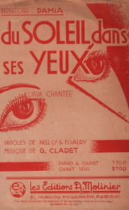 Partition de la chanson : Du soleil dans ses yeux Annotation crayon à l'intérieur