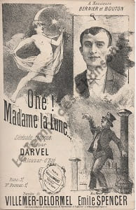 Partition de la chanson : Ohé ! Madame la lune ...       Chanson comique Alcazar d'Eté