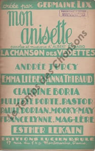Partition de la chanson : Mon anisette J'm'en fous