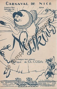 Partition de la chanson : Nisskiri Chanson Officielle du Carnaval de Nice . - Coda Charles - Dernay Emile