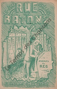 Partition de la chanson : Rue des bâtons        