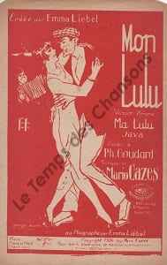 Partition de la chanson : Mon Lulu A mon ami Derby Danseur du Pigall's Hommage de l'auteur       