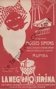 Partition de la chanson : Negra Quirina (La)  Ma yakahoé      .  - Simons Moïses - Gohin E.,Simons Moïses
