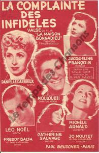 Partition de la chanson : Complainte des infidèles (La) Maison bonnadieu (La)