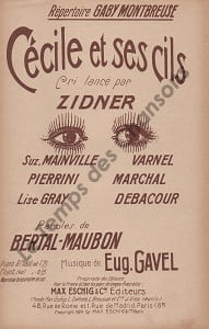 Partition de la chanson : Cécile et ses cils       Chansonnette 