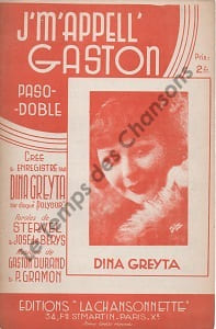 Partition de la chanson : J'm'appell' Gaston