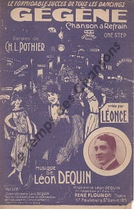 Partition de la chanson : Gégène        