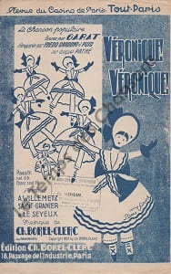 Partition de la chanson : Véronique ! Véronique !      Tout Paris  Casino de Paris