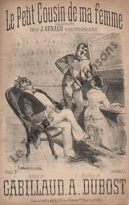 Partition de la chanson : Petit cousin de ma femme (Le) Adhésif interieur Chansonnette Théâtre des Ambassadeurs
