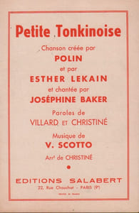 Partition de la chanson : Petite Tonkinoise Edition plus tardive Folies Bergères