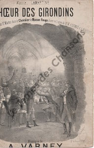 Partition de la chanson : Choeur des Girondins      Chevalier de Maison Rouge Chant National Théâtre de la Porte Saint-Martin