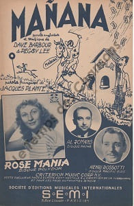 Partition de la chanson : Manana