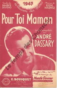 Partition de la chanson : Pour toi Maman Exemplaire bleu
