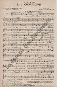 Partition de la chanson : Gouape (La)
