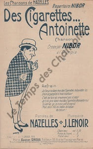 Partition de la chanson : Des cigarettes Antoinette ... Olympia