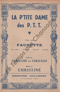 Partition de la chanson : P'tite Dame de P.T.T. (La)