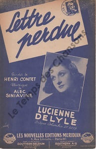 Partition de la chanson : Lettre perdue ...