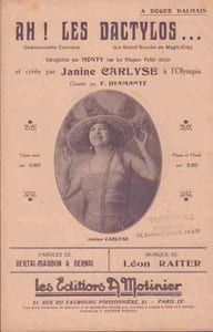 Partition de la chanson : Ah ! les dactylos ... ! Chansonnette Olympia