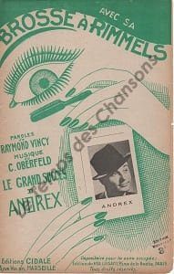Partition de la chanson : Avec sa brosse à rimmels Exemplaire couleur différente ( mauve) Chansonnette