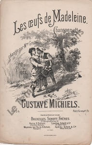 Partition de la chanson : Oeufs de Madeleine (Les) Feuillet quasiment détaché Chansonnette