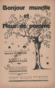 Partition de la chanson : Bonjour musette et fleur de pomme        