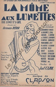 Partition de la chanson : Môme aux lunettes (La)