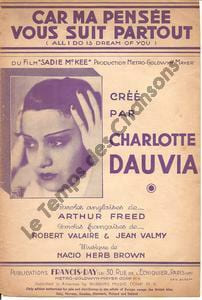 Partition de la chanson : Car ma pensée vous suit partout All do is dream of you Sadie Mc Kee