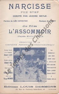 Partition de la chanson : Narcisse !! Daniel Mendaille - Line Noro - Jeanne Bayle Assommoir (L')