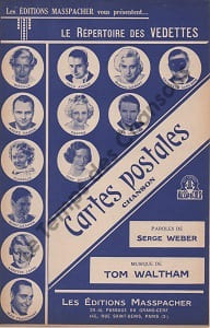 Partition de la chanson : Cartes postales        
