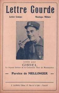 Partition de la chanson : Lettre gourde Giriel, le joyeux facteur de la Commune libre de Montmartre Monologue comique