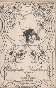 Partition de la chanson : Lettre d'adieu Poésie . Danvert - Montmain A. - Lambinet V.