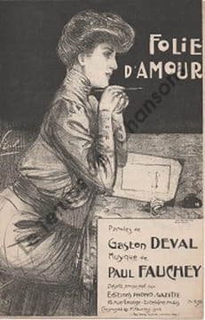 Partition de la chanson : Folie d'amour . - Fauchey Paul - Deval Gaston