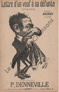 Partition de la chanson : Lettre d'un veuf à sa défunte Scala. Bourgès - - Denneville H.P.