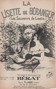 Partition de la chanson : Lisette de Béranger (La) ( Les souvenirs de Lisette )        .  - Bérat Frédéric - Bérat Frédéric