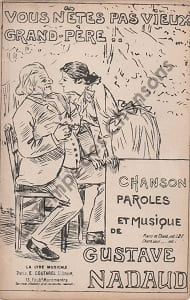 Partition de la chanson : Vous n'êtes pas vieux grand-père ...