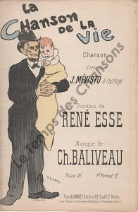 Partition de la chanson : Chanson de la vie (La)