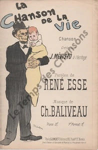 Partition de la chanson : Chanson de la vie (La)