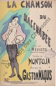 Partition de la chanson : Chanson du macchabée (La) Sorte de toile collée extérieur ainsi qu'à l'intérieur Horloge (L')