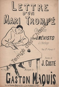 Partition de la chanson : Lettre d'un mari trompé Adhésif interieur de renforcement Horloge (L')