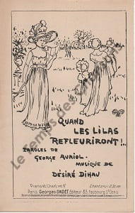 Partition de la chanson : Quand les lilas refleuriront ! ... Version pour homme Chat Noir,Quat-z-arts