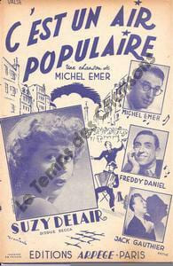 Partition de la chanson : C'est un air populaire