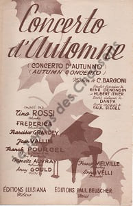 Partition de la chanson : Concerto d'Automne Autumn concerto