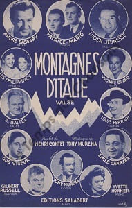 Partition de la chanson : Montagnes d'Italie        