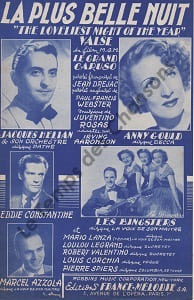 Partition de la chanson : Plus belle nuit (La) The loveliest night of the year Great Caruso (The) (Le grand Caruso)